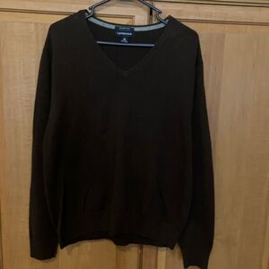 LANDS’ END Mens Long Sleeve Marino Wool V Neck Sweater. Med 38-40